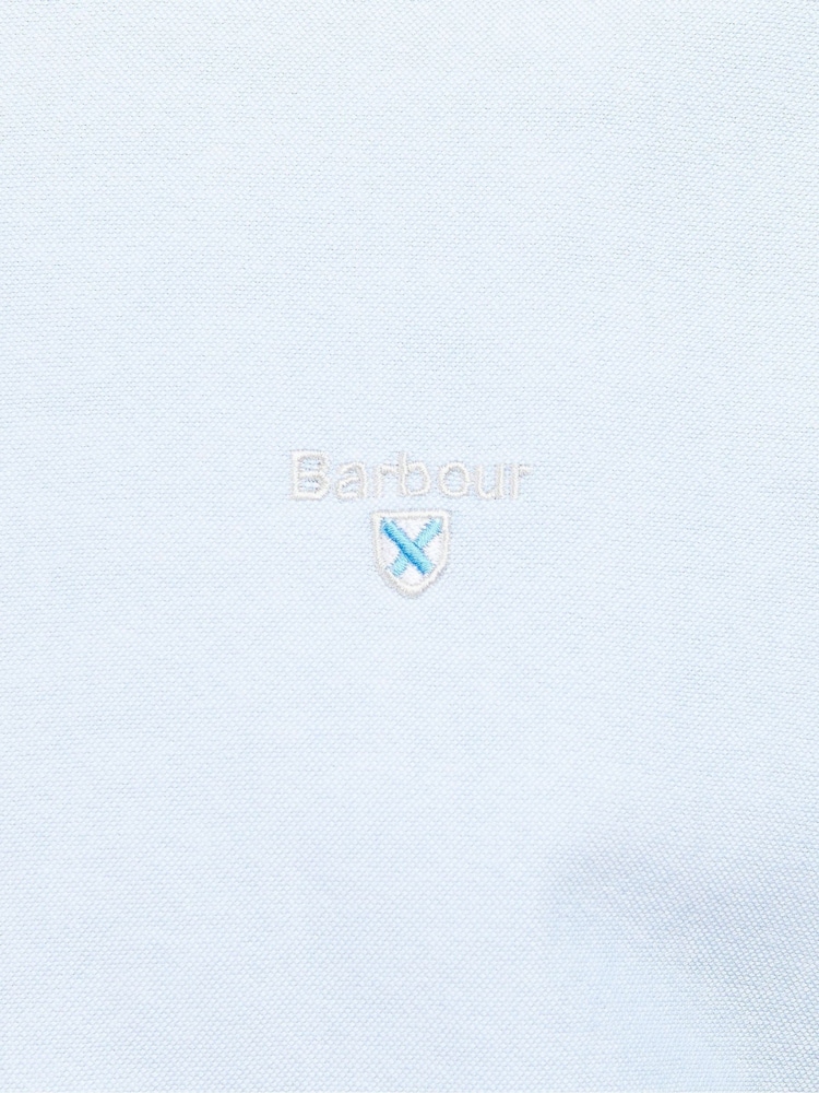 Barbour® Sky Blue Oxtown Classic Short Sleeve Oxford 100% Cotton Shirt - Image 8 of 8