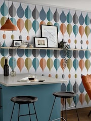 Graham & Brown Blue Coronation Craze Carnival 10M Wallpaper - Image 1 of 3