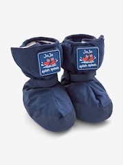 JoJo Maman Bébé Navy Blue Waterproof Fleece Lined Baby Booties - Image 1 of 1