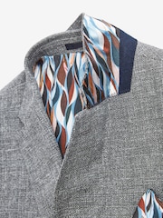 Grey Slim Signature Angelico Linen Blend Blazer - Image 10 of 13