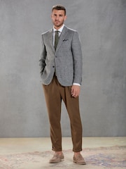 Grey Slim Signature Angelico Linen Blend Blazer - Image 2 of 13