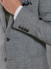 Grey Slim Signature Angelico Linen Blend Blazer - Image 6 of 13