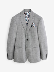 Grey Slim Signature Angelico Linen Blend Blazer - Image 7 of 13