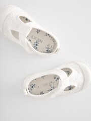 White Broderie Wide Fit (G) First Walker Shoes - Image 3 of 5