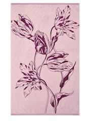 Ted Baker Pink Tulip 100% Cotton Towel - Image 2 of 2