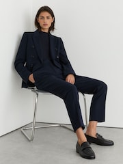 Reiss Navy Gabi Tall Puppytooth Slim-Fit Suit Trousers - Image 1 of 8