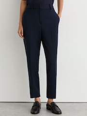 Reiss Navy Gabi Tall Puppytooth Slim-Fit Suit Trousers - Image 4 of 8