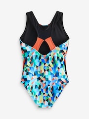 Green/Orange Geometric Sports Swimsuit (3-16yrs) - Image 6 of 7