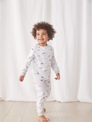 The White Company Adventure Sheep Print White Pyjamas - Image 1 of 4