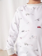 The White Company Adventure Sheep Print White Pyjamas - Image 2 of 4