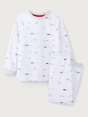 The White Company Adventure Sheep Print White Pyjamas - Image 3 of 4