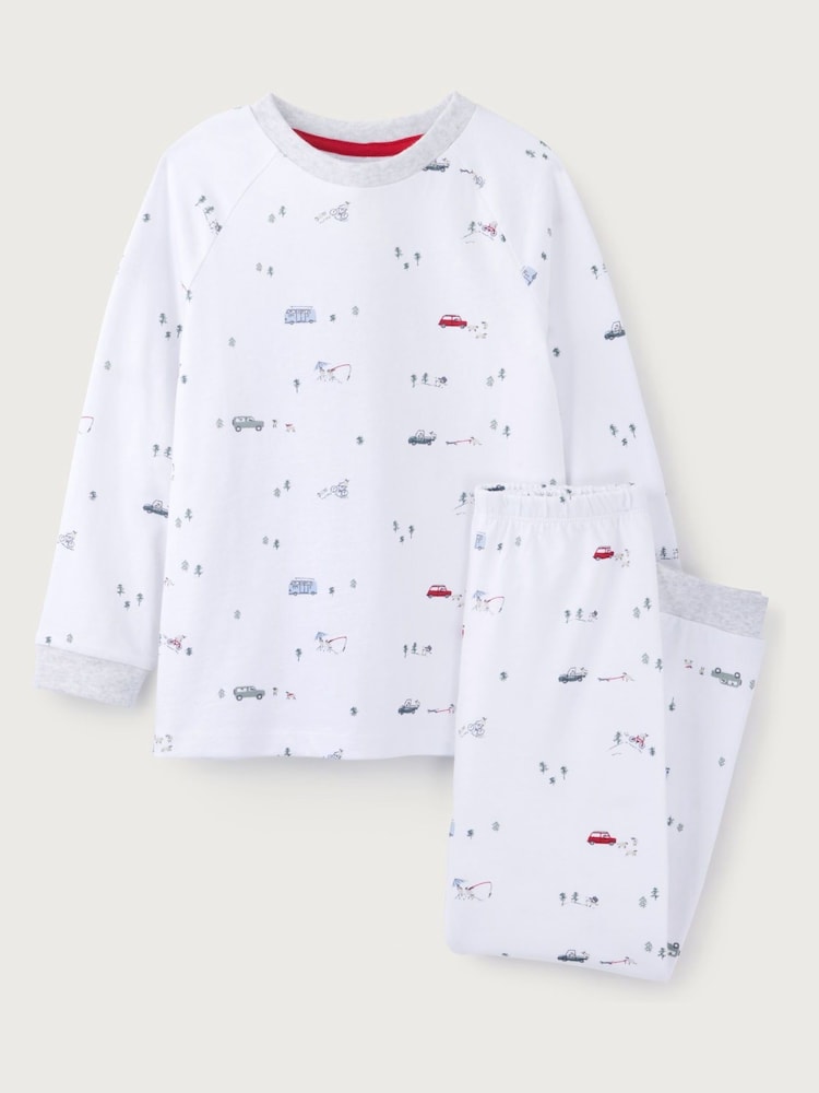 The White Company Adventure Sheep Print White Pyjamas - Image 3 of 4