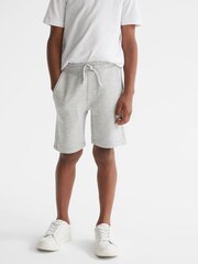 Reiss Grey Star Senior Ribbed Jersey Shorts - Image 1 of 6