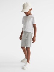 Reiss Grey Star Senior Ribbed Jersey Shorts - Image 4 of 6