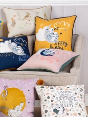 Peter Rabbit™ Natural Beige Scandi Woods Slogan Printed Cushion - Image 2 of 5
