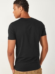 Черный - Calvin Klein 100% Cotton Logo Slim T-Shirt - Изображение 2 из 4