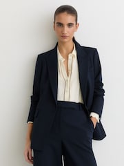 Reiss Navy Gabi Tall Tailored Single Breasted Suit Blazer - Image 1 of 8