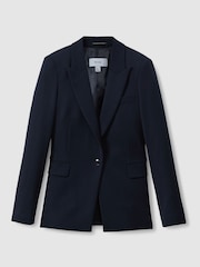 Reiss Navy Gabi Tall Tailored Single Breasted Suit Blazer - Image 2 of 8