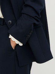 Reiss Navy Gabi Tall Tailored Single Breasted Suit Blazer - Image 4 of 8