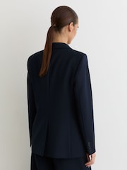Reiss Navy Gabi Tall Tailored Single Breasted Suit Blazer - Image 5 of 8