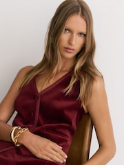 Tmavě červená - Reiss Wren Velvet Satin-Trim Tailored Waistcoat - Obrázek 5 z 7