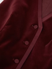Tmavě červená - Reiss Wren Velvet Satin-Trim Tailored Waistcoat - Obrázek 7 z 7