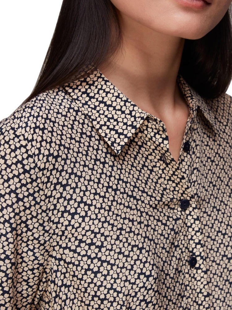 Whistles Blue Clover Print Shirt Dress - Image 1 of 2
