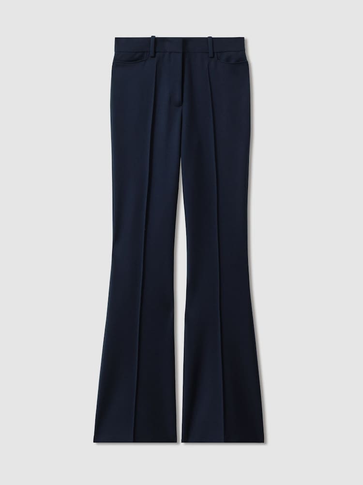 Reiss Navy Gabi Tall Flared Suit Trousers - Image 2 of 8 Reiss Navy Gabi Tall Flared Suit Trousers - Image 2 of 8