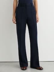 Reiss Navy Gabi Tall Flared Suit Trousers - Image 4 of 8