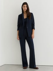 Reiss Navy Gabi Tall Flared Suit Trousers - Image 6 of 8