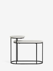 White Marble Side Table - Image 3 of 7