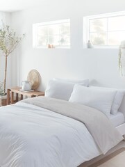 Drift Home Natural Betty Spot Duvet Cover and Pillowcase Set - Image 2 of 4