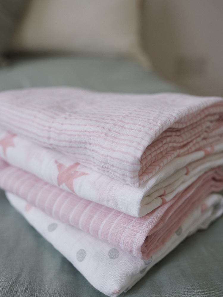 Aden & Anais Doll Essentials Muslin 100% Cotton Blankets 4 Pack - Image 1 of 4