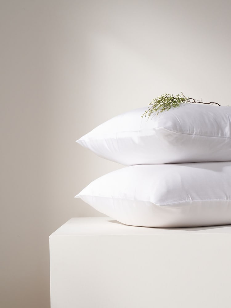 Truly Set of 2 White Bamboo Viscose Pillowcases - Image 1 of 2