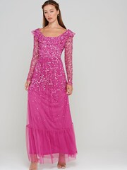 Amelia Rose Red Embellished Maxi Dress - Image 1 of 1