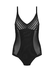 Bye Bra Powermesh Thong Bodysuit - Image 1 of 5