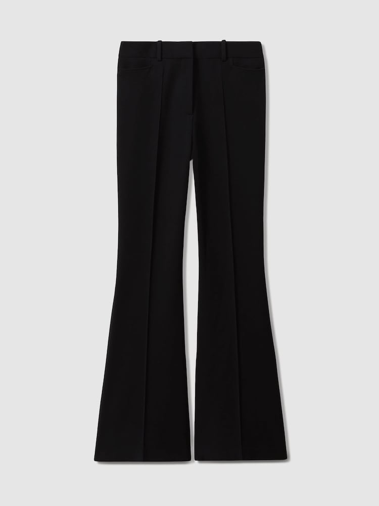 Reiss Black Gabi Tall Flared Suit Trousers - Image 2 of 9 Reiss Black Gabi Tall Flared Suit Trousers - Image 2 of 9