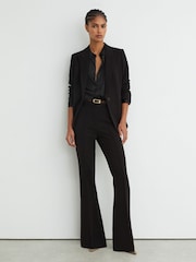 Reiss Black Gabi Tall Flared Suit Trousers - Image 3 of 9