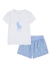 Polo Ralph Lauren Blue 100% Cotton Pony Player Pyjamas Set - Image 2 of 5