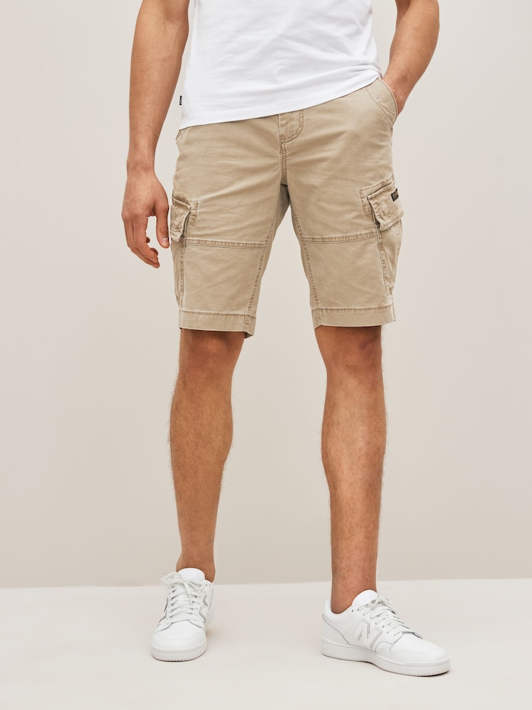 Superdry Cream Vintage Logo Cargo Shorts - Image 1 of 1