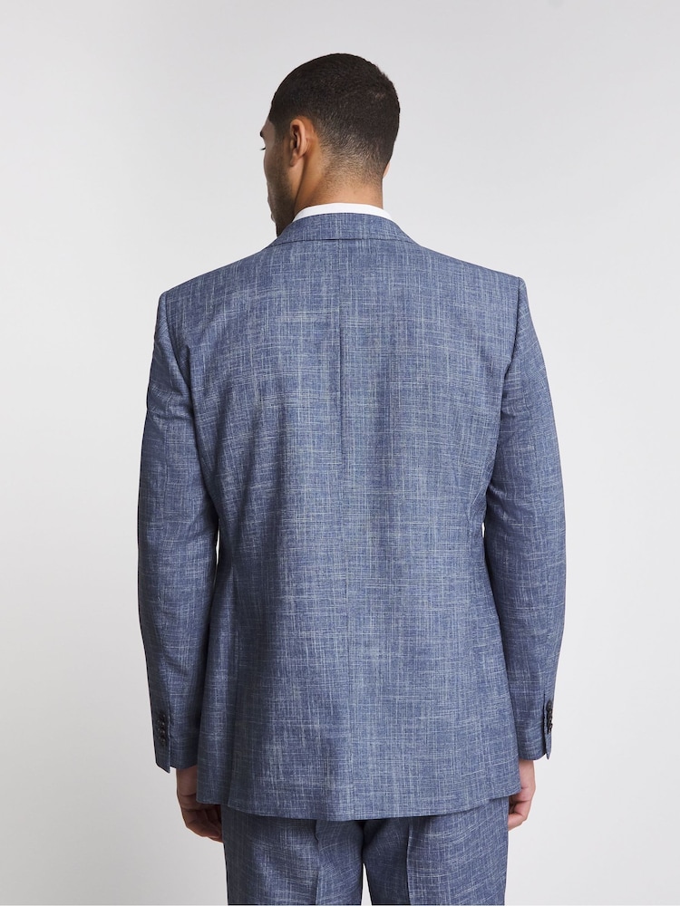 Jacamo Light Blue Textured Relaxed Fit Suit: Jacket - Image 2 of 4
