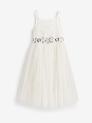 Vintage Ivory Cream Embellished Tulle Bridesmaid Dress (3-16yrs) - Image 6 of 7