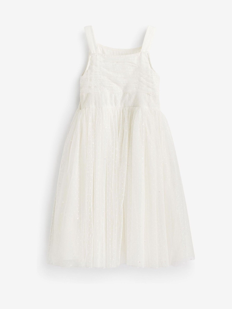 Vintage Ivory Cream Embellished Tulle Bridesmaid Dress (3-16yrs) - Image 7 of 7