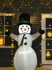 Homcom White Outdoor 6.5ft Inflatable White Snowman Decoration - Image 1 of 5