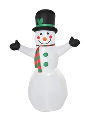 Homcom White Outdoor 6.5ft Inflatable White Snowman Decoration - Image 2 of 5