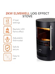Warmlite Black Round Contemporary Stove - Image 1 of 7