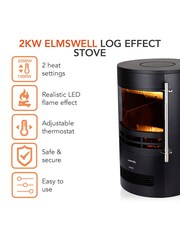 Warmlite Black Round Contemporary Stove - Image 11 of 11