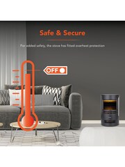 Warmlite Black Round Contemporary Stove - Image 3 of 7
