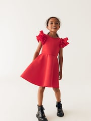 Baker by Ted Baker Frilled Embossed Scuba Dress - Image 3 of 13