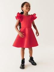 Baker by Ted Baker Frilled Embossed Scuba Dress - Image 4 of 13